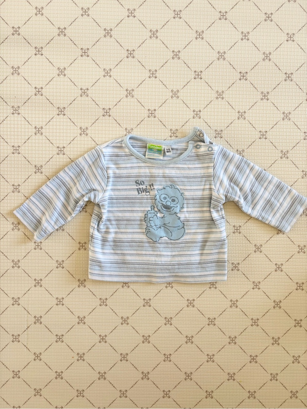 Y2K Baby Elmo Sesame Street Striped Long Sleeve